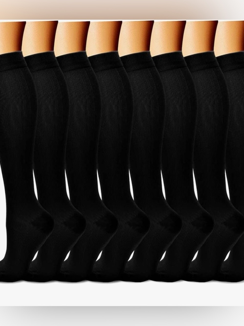 CHARMKING Compression Socks 8 Pairs Black 15-20 mmHg Women Men Size XL NWOT